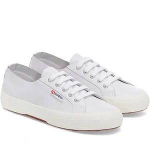 Superga 2750 Nappa leather sneakers size 39.5 (8.5) white